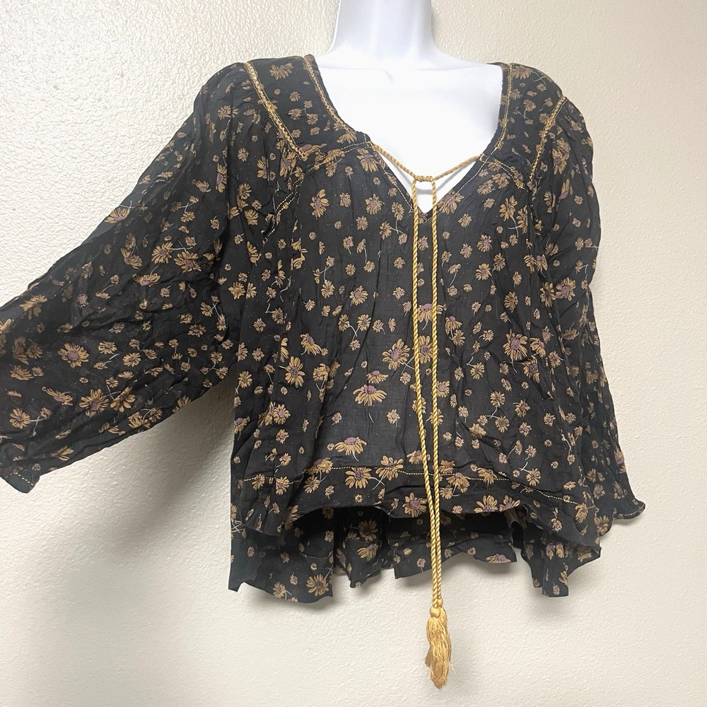 Free People Women's Never a Dull Moment Peasant Blouse M